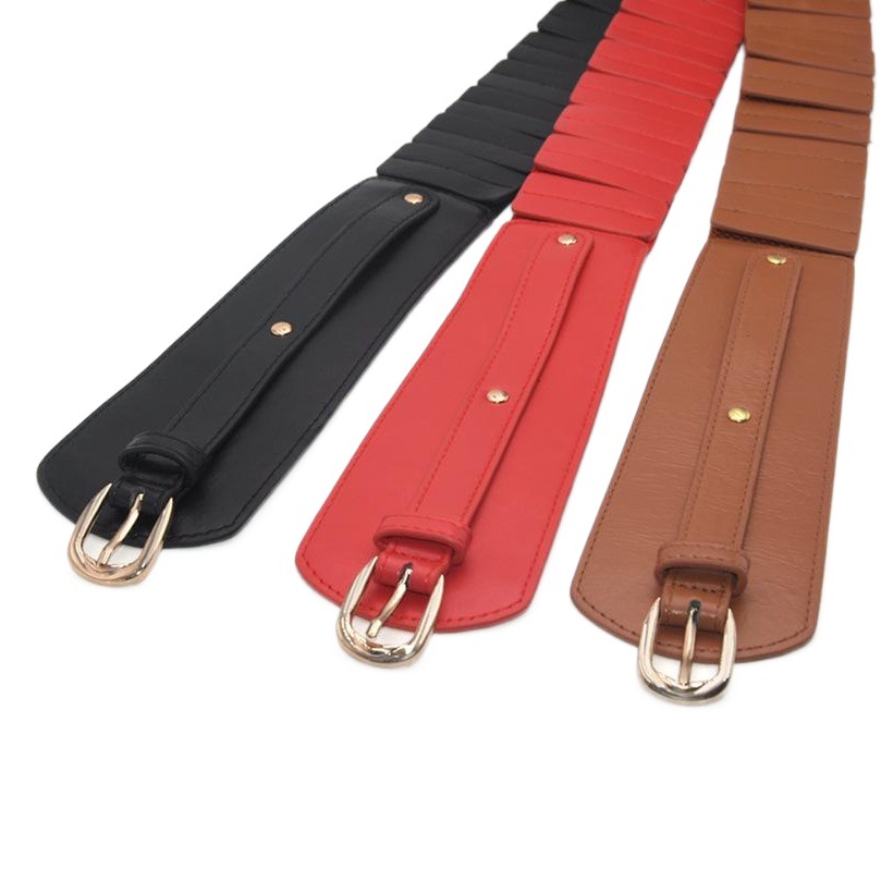 Venta al por mayor nuevo cinturón de las mujeres simple todo partido vestido casual abrigo decorativo abajo chaqueta elástico ancho suéter cintura sello