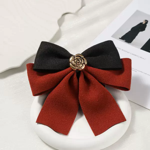Professional female head flower 2024 new black retro nurse bank hotel front desk work hair bow hair card