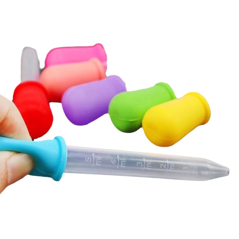 Food-Grade Silicone Dropper Medicine Feeder for Infants and Young Children, Anti-Choking, 5ml with Scale, Experimental Dropper Type for Feeding Water and Medicine to Babies