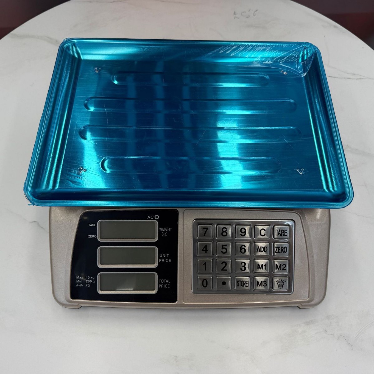 外贸批发40kg水果秤烤漆外壳不锈钢按键高档桌秤商超水果蔬菜秤