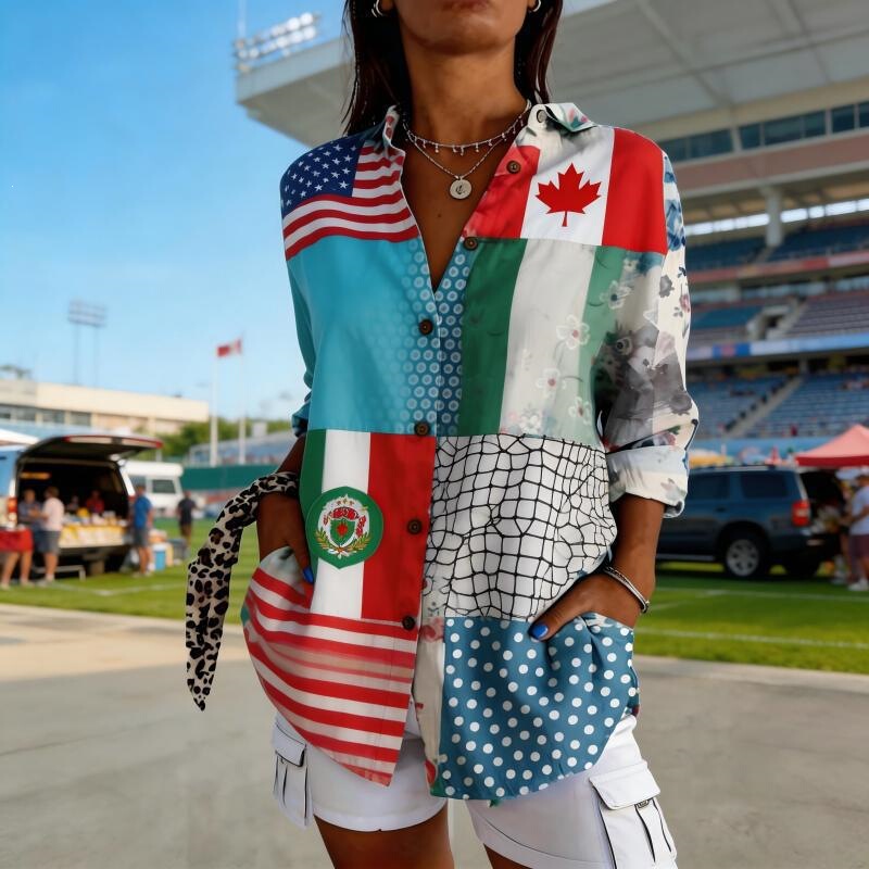 Cross-Border New Style Women's Long Shirt, Summer European and American Trendy Long-Sleeve Shirt with Printed Patterns, 3D Printed Shirt Cross-Border New Style Women's Long Shirt, Summer European and American Trendy Long-Sleeve Shirt with Printed Patterns, 3D Printed Shirt