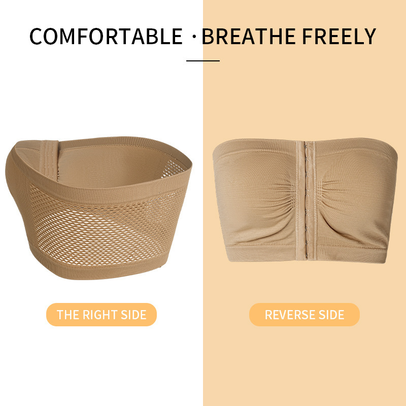 Corsé transfronterizo europeo y americano de una sola palabra con hebilla en el pecho, estilo delgado y hermoso, ropa interior con hebilla delantera, talla grande, sin tirantes, envoltura en el pecho