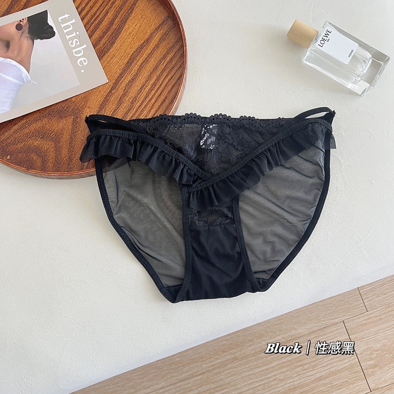 Noche oscura, cariño ~ nuevo estilo puro de seducción de cintura baja, pantalones de encaje femeninas, horquilla alta, pantalones de mujer transpirables image 7