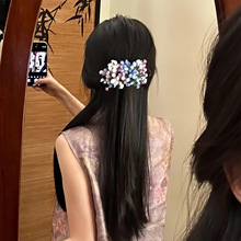 神仙姐姐刘亦菲同款满天星发夹仿真花朵侧边夹新娘拍照发卡侧边夹