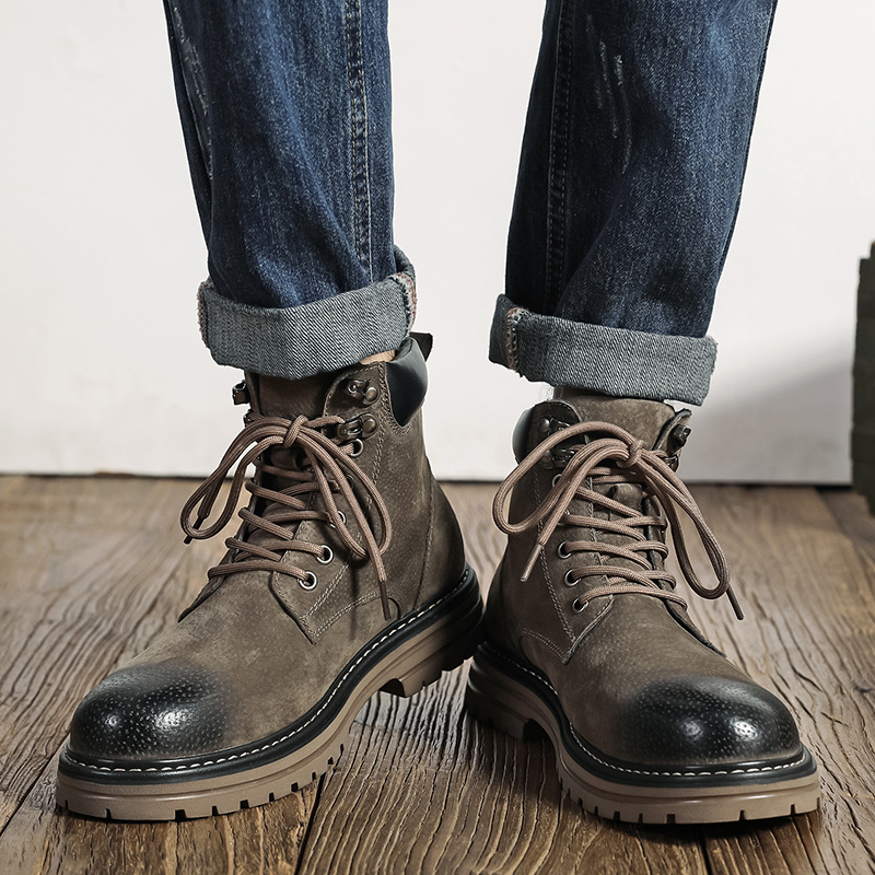 Men's British Style Yellow Martin Boots For Autumn And Winter_voghion.com