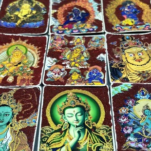 Hand-painted gold cinnabar thangka painting five ye Huang Cai green mother big black sky benmingfo thangka painting core special canvas