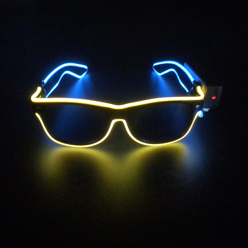 Nuevo comercio exterior de dos colores el juguete fluorescente LED inalámbrico gafas luminosas noche discoteca baile atmósfera accesorios selección multicolor