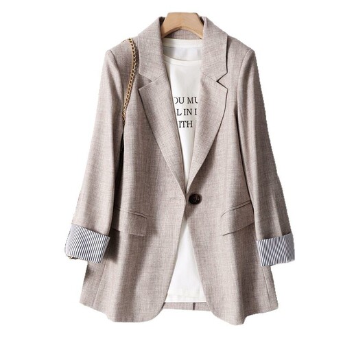 300-pound plus-size women's clothing - size fits well】Women's blazer coat 2024 spring and autumn new Korean style slim fit