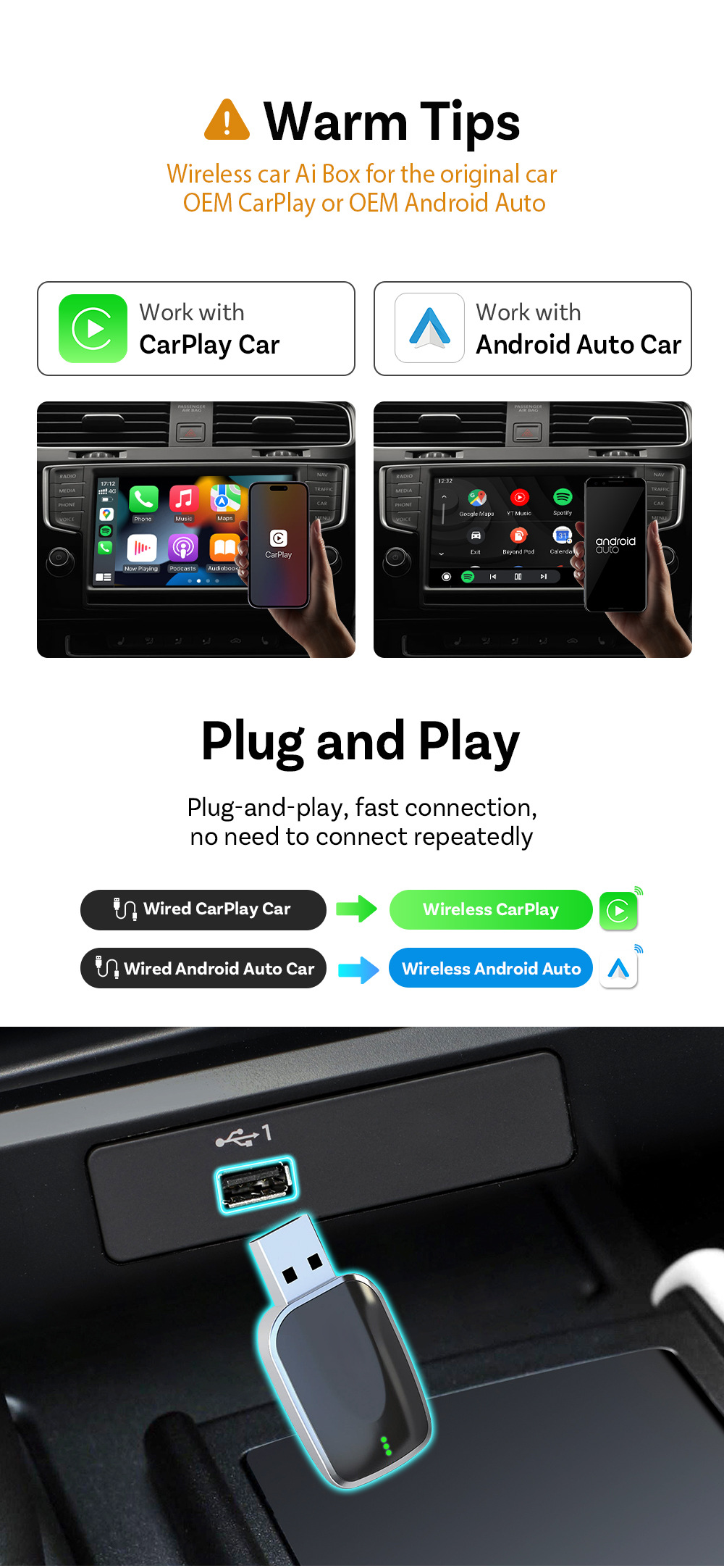 Wireless Carplay Box Oem Oem Customized Export Cross-Border Popular Smart Car-Machine Interconnection Carplay Box