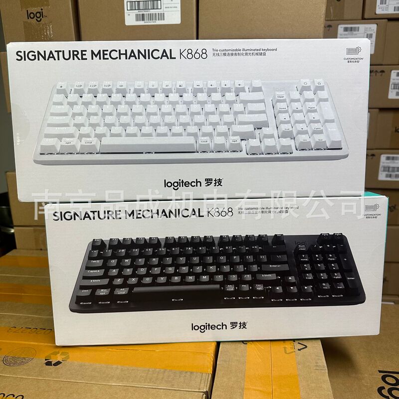 Logitech Lingyan Series K868 Wireless Bluetooth Mechanical Keyboard Three-Mode Customized Black and White Logitech Lingyan Series K868 Wireless Bluetooth Mechanical Keyboard Three-Mode Customized Black and White