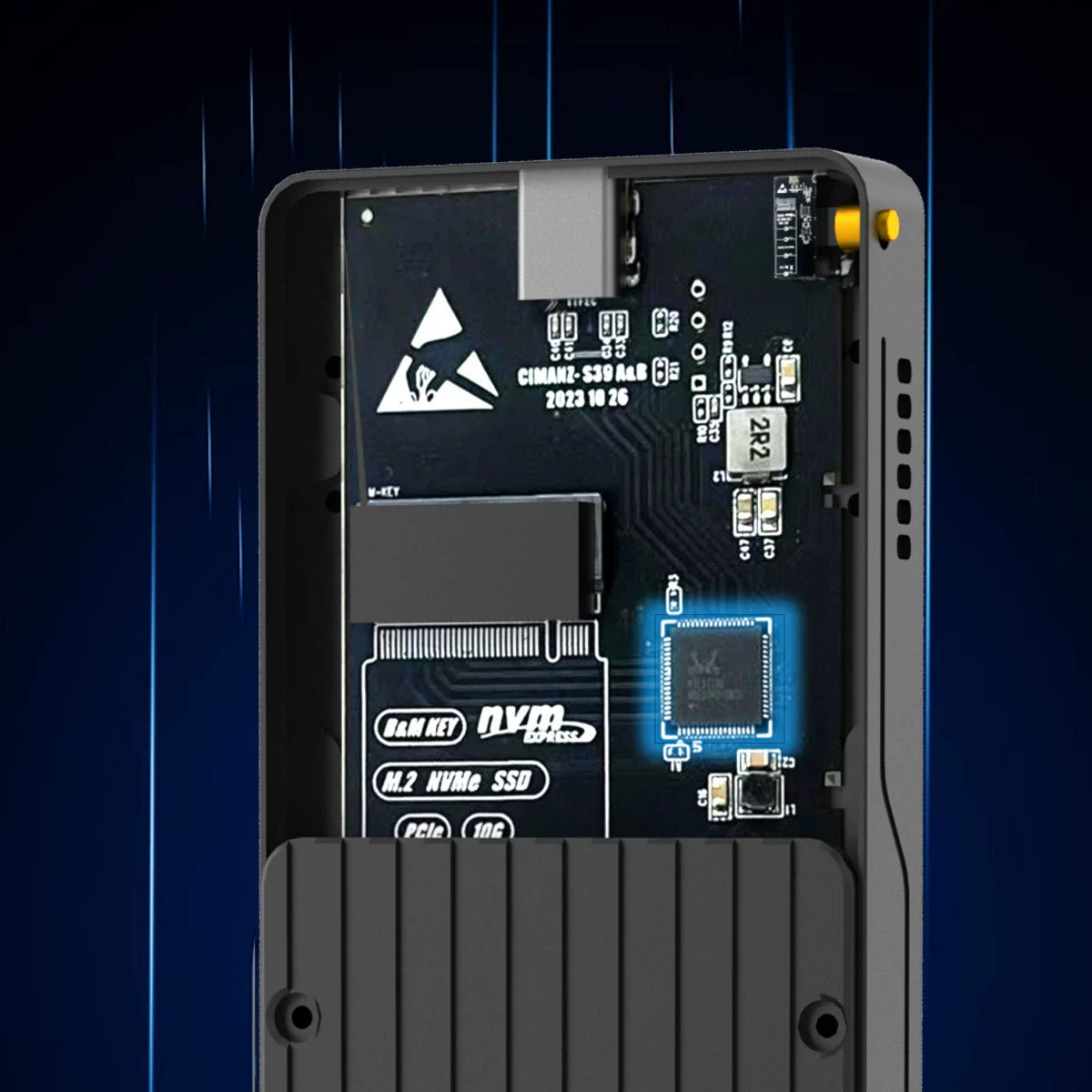 Cross -border wholesale M2 solid -state mobile hard disk box NVME/SATA dual protocol high -speed transmission USB3.2 hard disk box