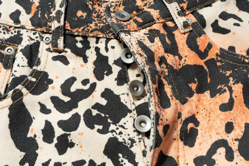 Herren Jeans Mit Leopardenmuster Weite Gerade Passform Locker_voghion.com