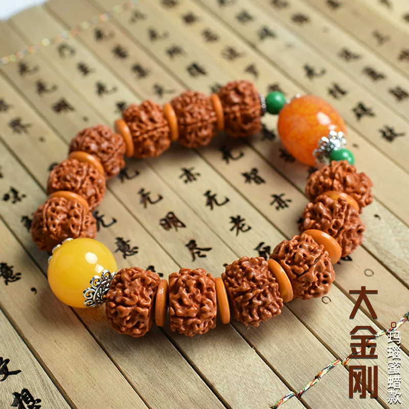 Bodhi rosary, bracelet, rosary with round beads for men and women walnut