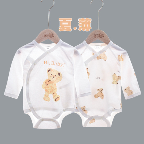 Newborn Summer Clothing 100% Cotton Triangular Shirt for Boys and Girls Baby Diaper Cover Sleepwear Belly Protection Infant Onesie Crawling Suit