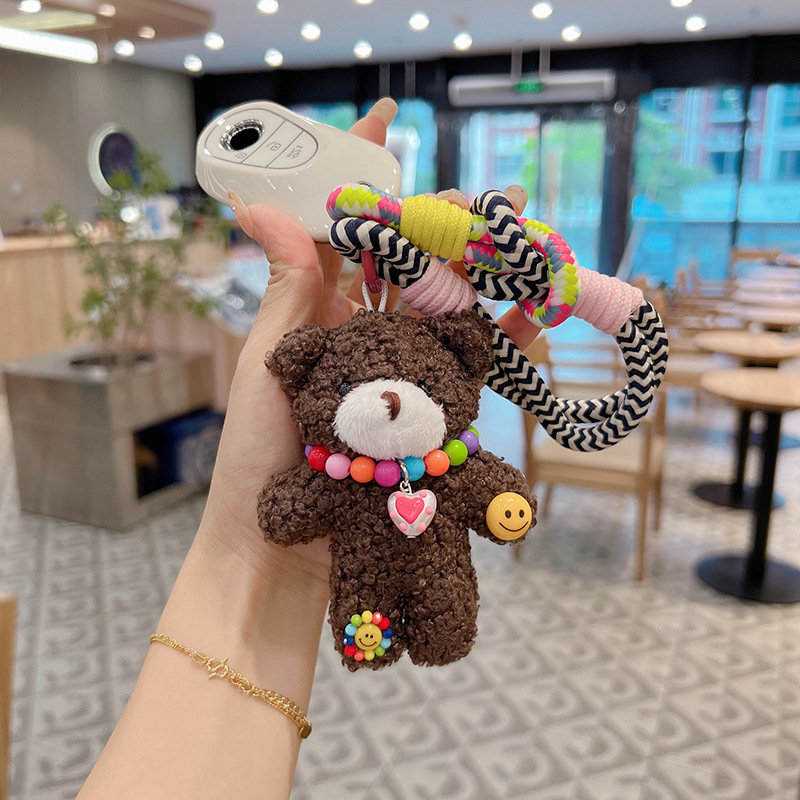 60g Weight Bag Pendant, Keychain Classification 1 Piece Quantity Daily, Street Occasion Plush Material Bear Pattern Unisex Gender Cartoon Style, Cute Style 1 Piece Cartoon Style Cute Bear Plush Unisex Bag Pendant Keychain 无