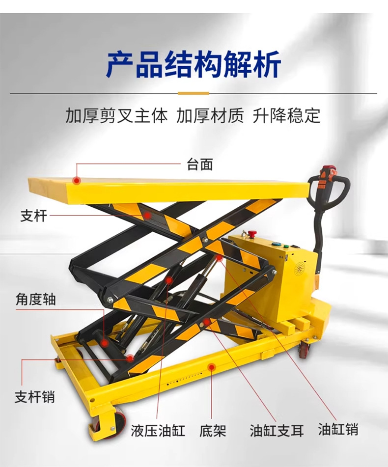 Kj-Mob-M-Cus Mobile Trolley Manual Hydraulic Small Lifting Platform Transport Cart Customized