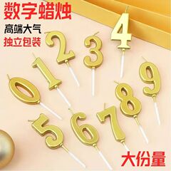 金メッキデジタルキャンドル誕生日パーティーケーキ装飾金銀色輝く時空0-9デジタルキャンドルボックス