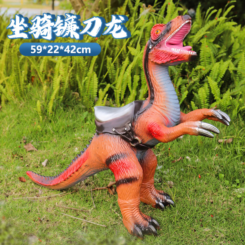 Modelo de dinosaurio de goma suave de gran tamaño para niños y niños, falciformes, brachiosaurios, triceratosaurios, juguetes de montaje