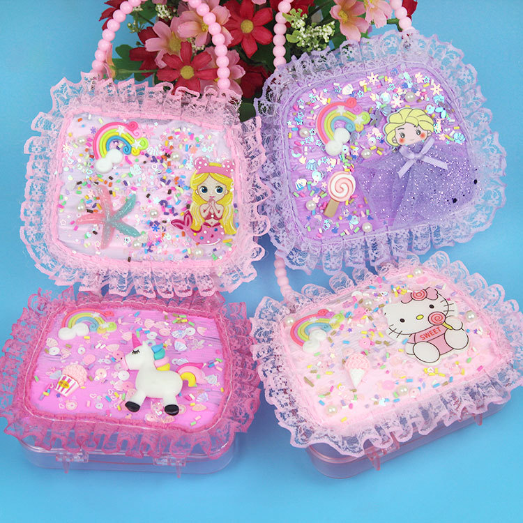 儿童DIY奶油胶手提包小女孩手工玩具幼儿园小学生手工首饰盒批发|ms