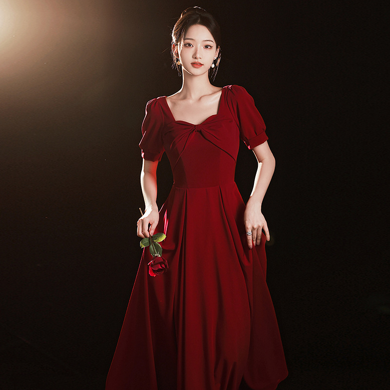Plus-Size Toast Dress for Bride 2026 New Light Luxury Niche Red Dress Engagement Dress Homecoming Dress Plus-Size Toast Dress for Bride 2026 New Light Luxury Niche Red Dress Engagement Dress Homecoming Dress