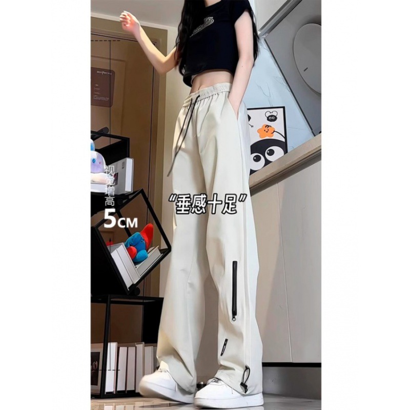 大码防水速干冲锋裤男女夏季薄款宽松直筒显瘦休闲工装裤子