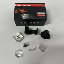 定制跨境新款双透镜led车灯h4灯套件 鱼眼小透镜摩托车迷你双光灯