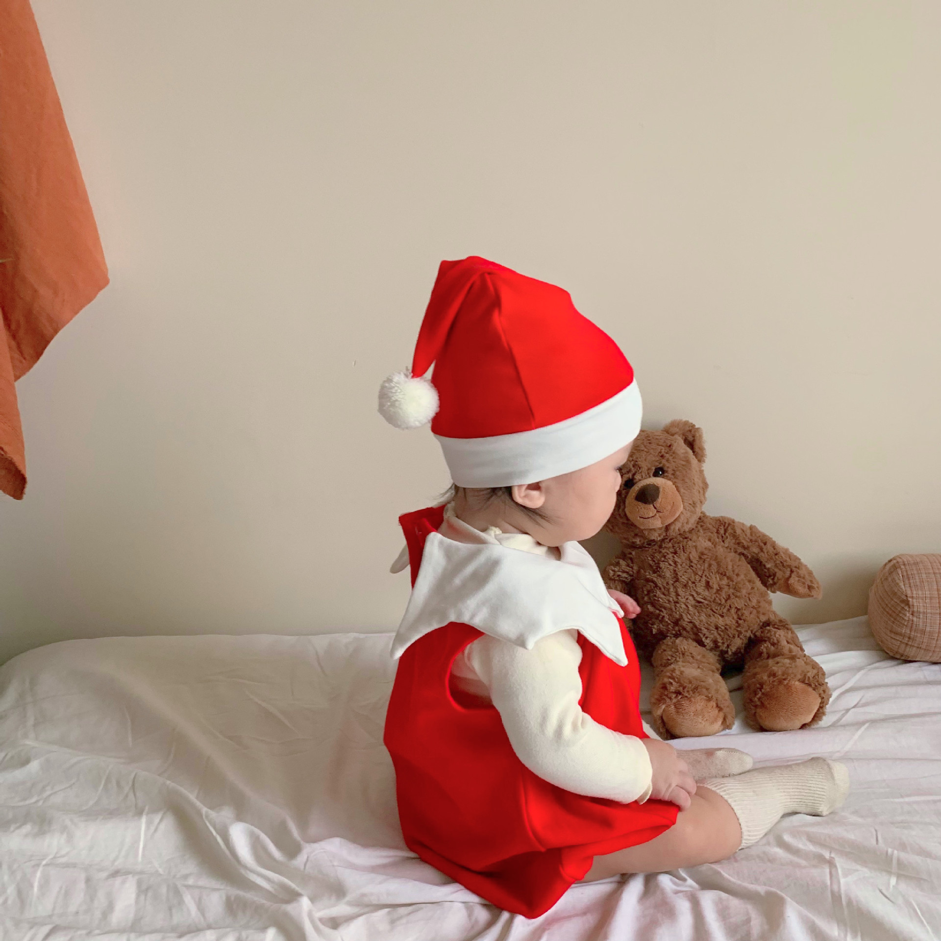 24 primavera nuevo bebé mono ins estilo coreano mameluco Navidad ropa bebé vacaciones vestido traje vaina