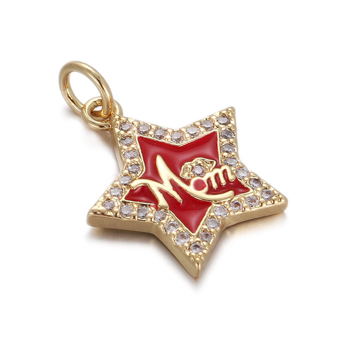 17g Weight Pendant Jewelry Making Type Gold Plated Plating Material Zircon Inlay Material 1 Piece Quantity Holiday, Daily Occasion Copper Material Letter, Heart Shape Pattern Women's Gender Enamel Design Simple Style Style 1 Piece Copper Zircon Gold Plated Letter Heart Shape Pendant 24