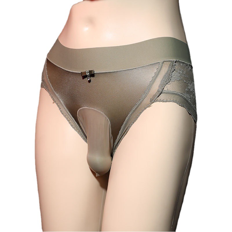 Sedoso de los hombres de encaje sexy ropa interior de satén suave ultra-Delgado de encaje más tamaño puro deseo sexy JJ conjunto escritos