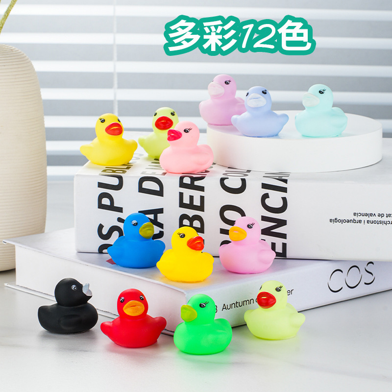 Little Duck for Playing in the Water, Baby Bath Duck, Pinch and Scream, 12-colorful Little Yellow Duck, Colorful Mini Duck Toy Duck