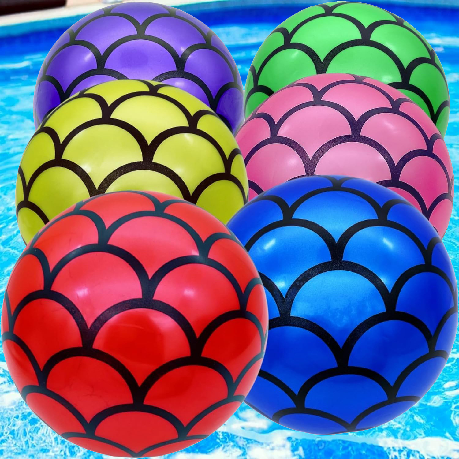 Factory Customized New Mermaid Inflatable Ball Pvc Fish Scale Beach Ball Printed Swimming Pool Water Slap Toy Ball