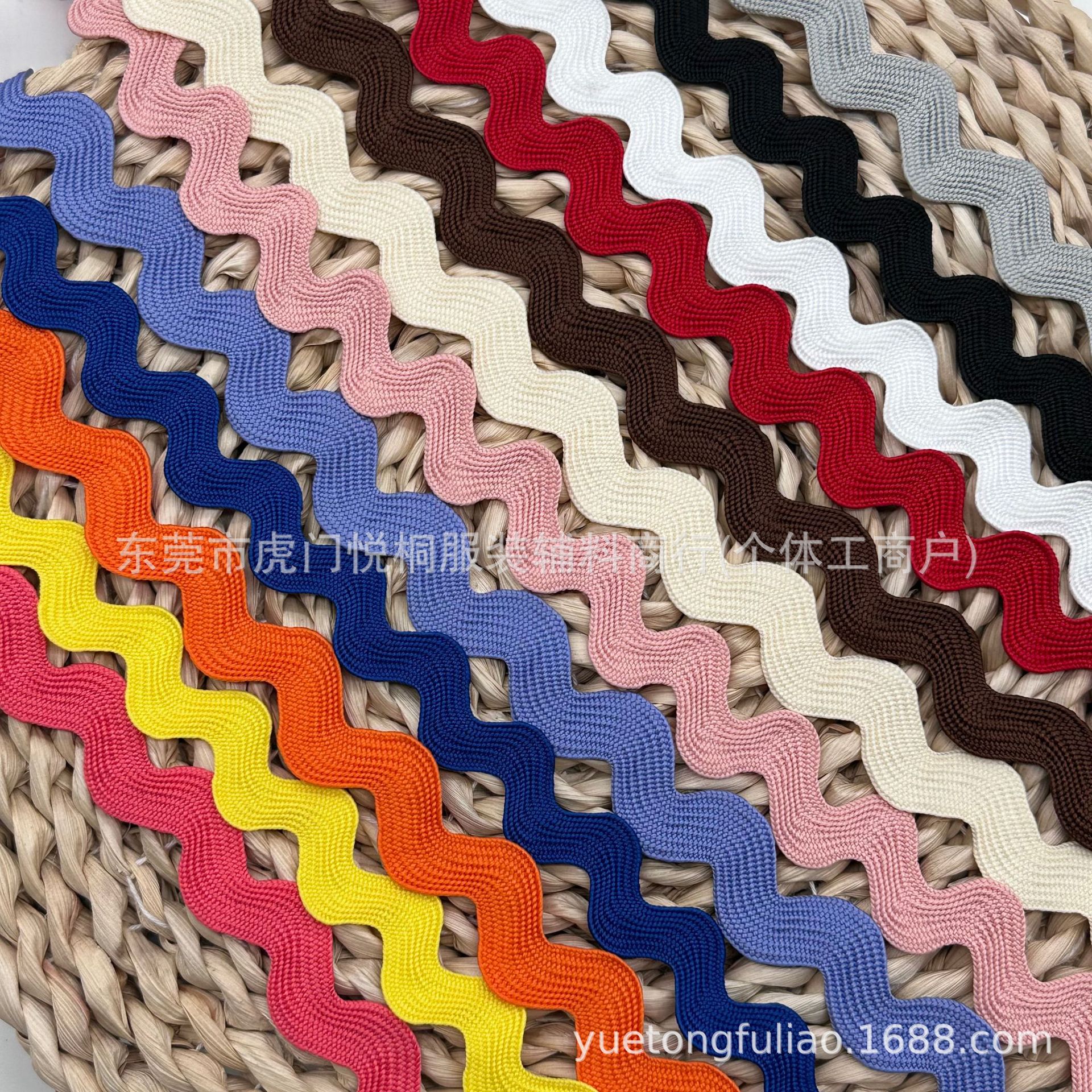 热款1.3cm彩色波浪Lolita裙子宽花边服饰窗帘箱包ins风辅料