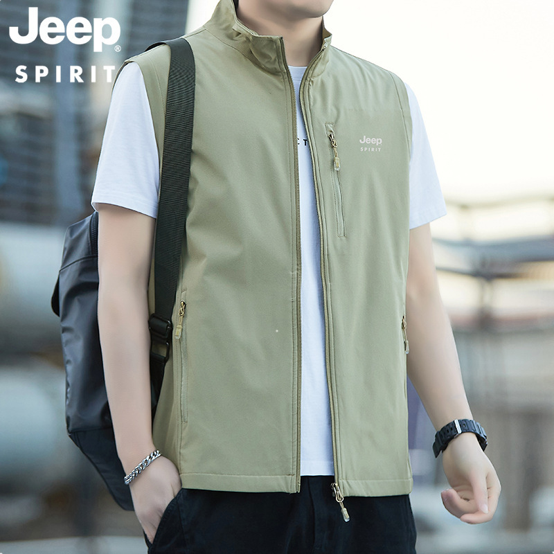 JEEP SPIRIT男士休闲马甲新款秋冬男装简约钓鱼马夹男DV7629|undefined