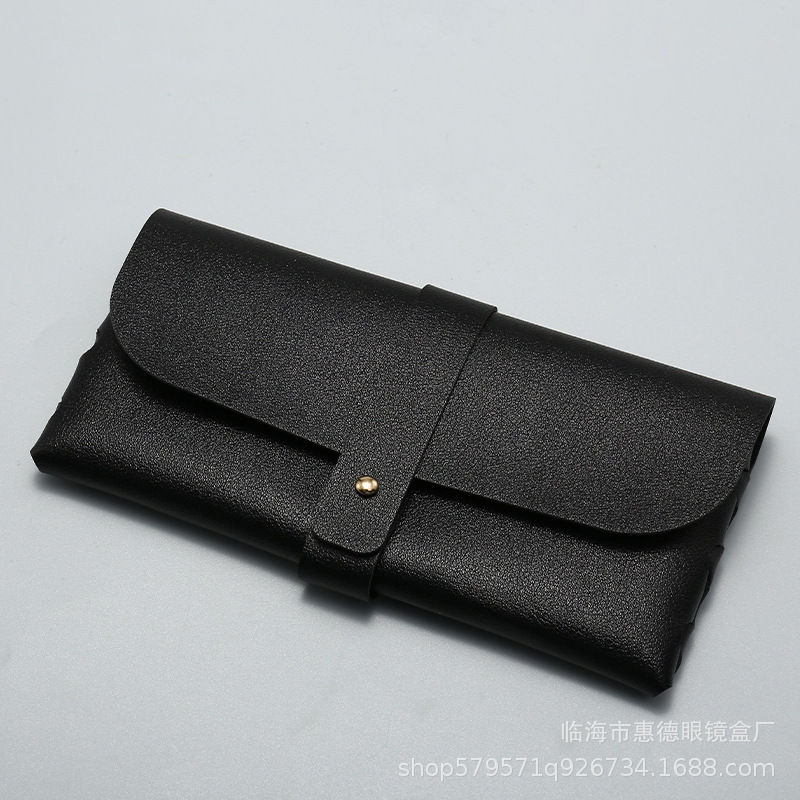 厂批眼镜盒现货新款单钉皮质墨镜包手工编织太阳镜盒子可印LOGO|undefined