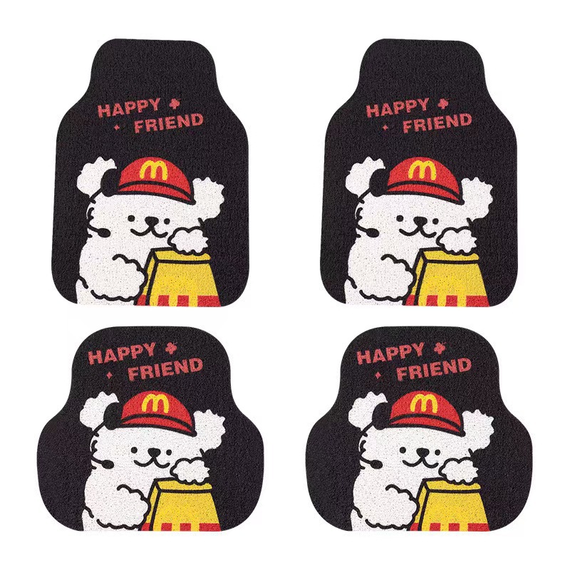 Universal Car Floor Mats with Cute Cartoon Designs, Anti-Dirt and Easy to Clean, Can Be Cut to Size, Suitable for Car Interiors