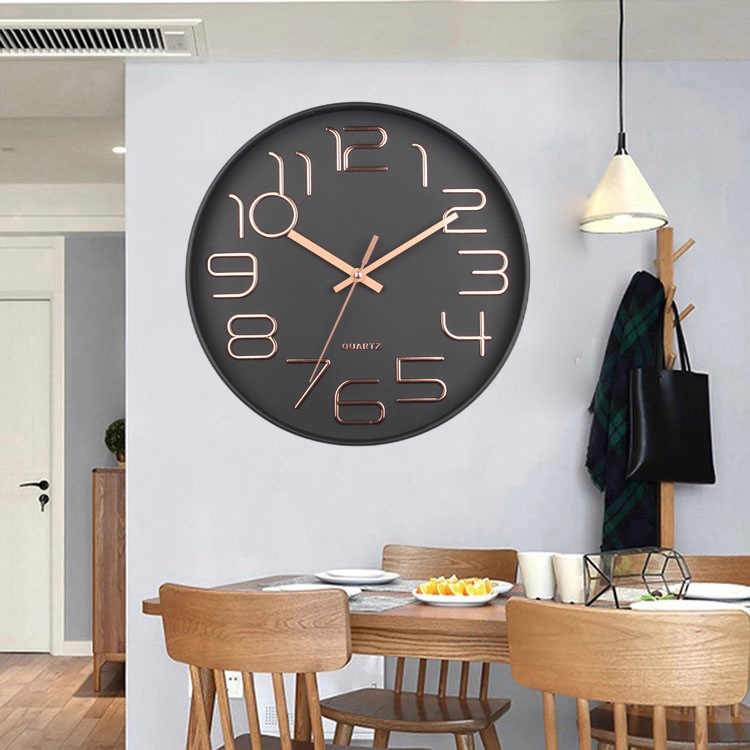 Reloj de pared dorado silencioso, estilo nórdico – reloj de cuarzo minimalista para sala o dormitorio.