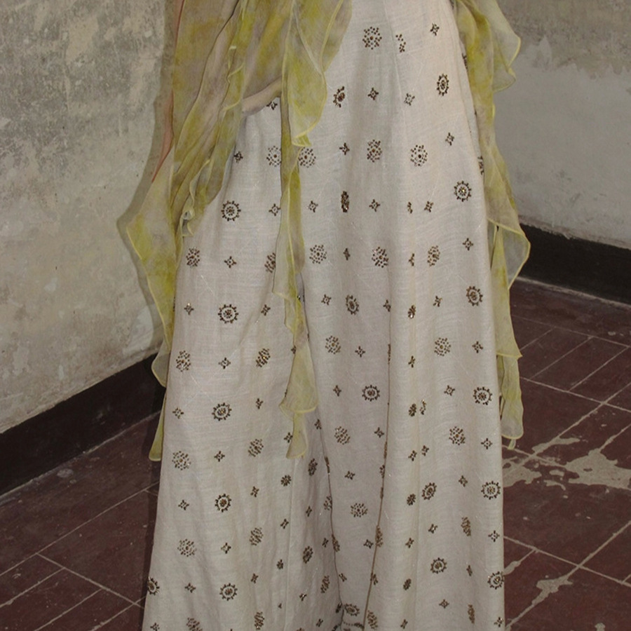 St. Tropez Bronze Flower 2025 Summer New Heavy Beaded Linen Wide-Leg Pants Women's Thin Casual Trousers