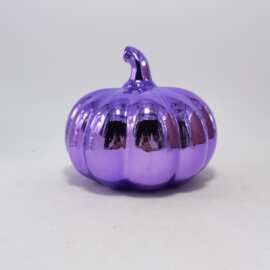 定制高贵电镀紫色陶瓷仿真南瓜现代欧美风格桌面装饰节日派对用品