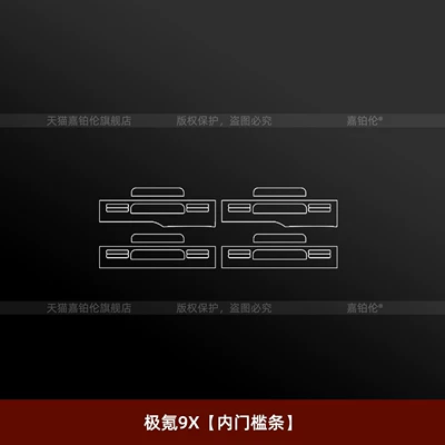 Suitable for Zeekr 9X: door sill welcome pedal film, window trim strips, TPU interior film, front grille, wheel hub, X modification accessories (Car interior film) - real-tpu-material-zeekr-9x-inner-door-sill-strip