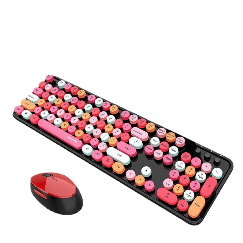Ferris mano inalámbrico teclado y ratón traje punk color lápiz labial linda chica Oficina transfronteriza eBay Amazon