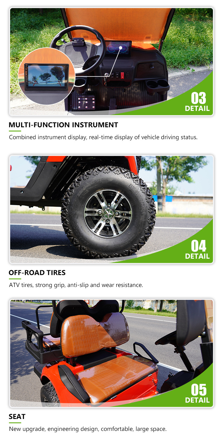 Customized Electric Off-Road Golf Cart, Scenic Area Hotel Sightseeing Shuttle Bus, 4-Seater and 8-Seater Golf Sightseeing Car