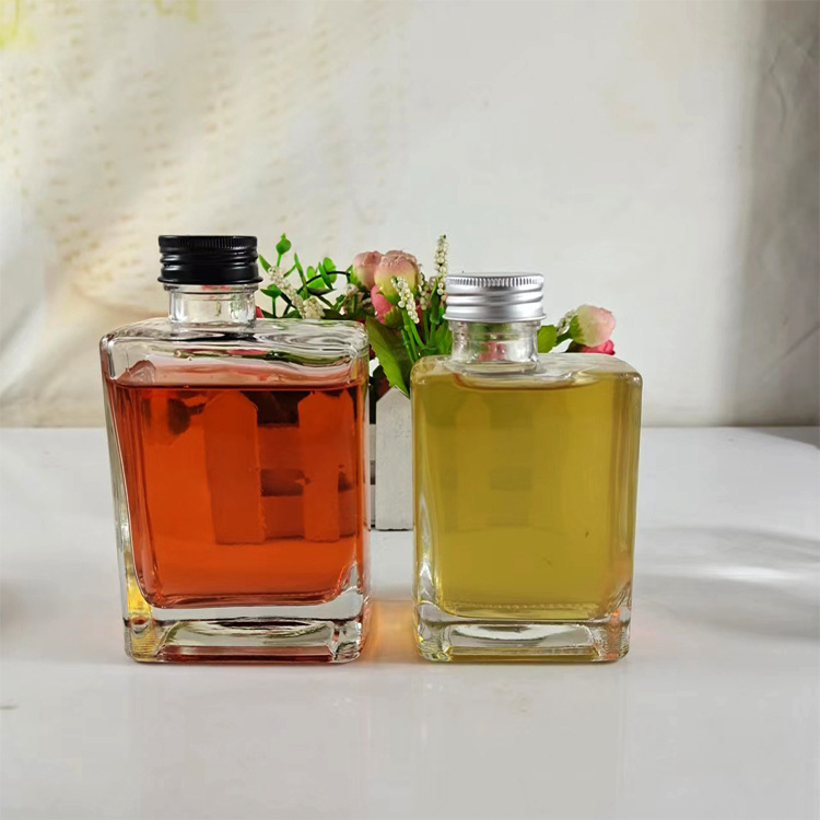 创意方形加厚200ml冷萃咖啡奶茶玻璃瓶酵素饮料瓶花果酒瓶子