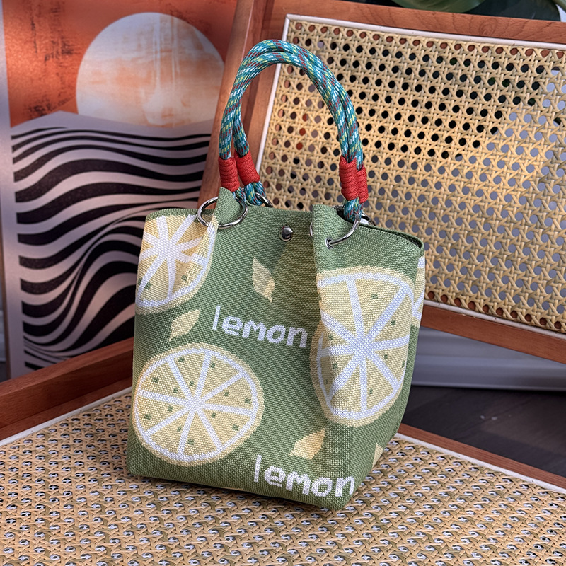 Bolsa de punto bolsas de dibujos animados para mujeres lindas bolsas de regalo de mano bolsas de bocadillos prácticas versátiles bolsas de cubo baratas gran capacidad