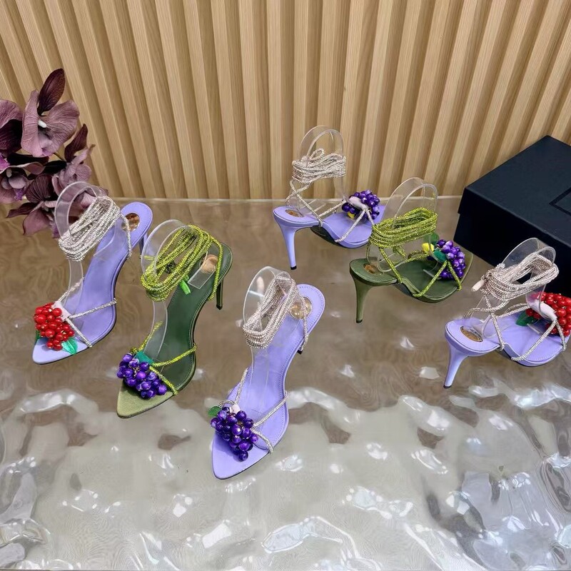 26 New Styles of French-Style Light Purple Pointed-Toe High-Heeled Sandals for Women, with Rhinestone Straps and Cherry Beading, Sexy Women's Shoes with Thin Heels 26 New Styles of French-Style Light Purple Pointed-Toe High-Heeled Sandals for Women, with Rhinestone Straps and Cherry Beading, Sexy Women's Shoes with Thin Heels