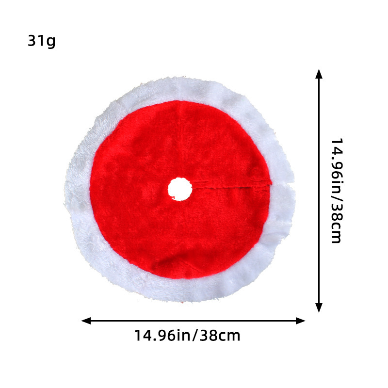 N2-18 mini falda roja blanca del árbol del borde de la felpa