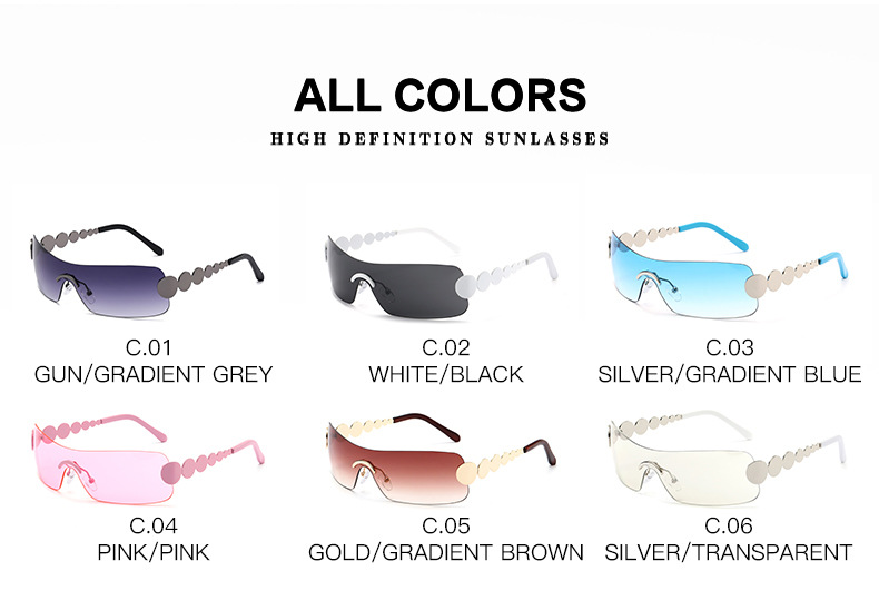 58g Weight Frameless Glasses Structure Sunglasses Classification PC, UV400 Protection Lens Material Square Glasses Style Holiday, Travel Occasion Solid Color Pattern Women's Gender Vintage Style, Classic Style Style Grey, Gold Color Vintage Style Classic Style Solid Color PC UV400 Protection Square Frameless Women's Sunglasses 6