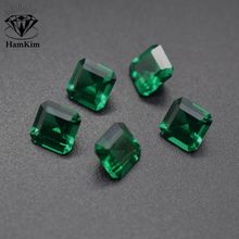 祖母绿正方形倒角3*3-10*10mm平线切工耐高温绿纳米石首饰品镶嵌