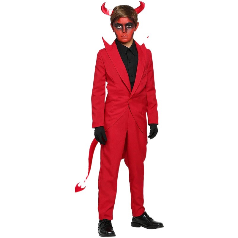 Halloween Red Bull Devil Costume cosplay Unisex Character Masquerade Children's Stage Dress 2021