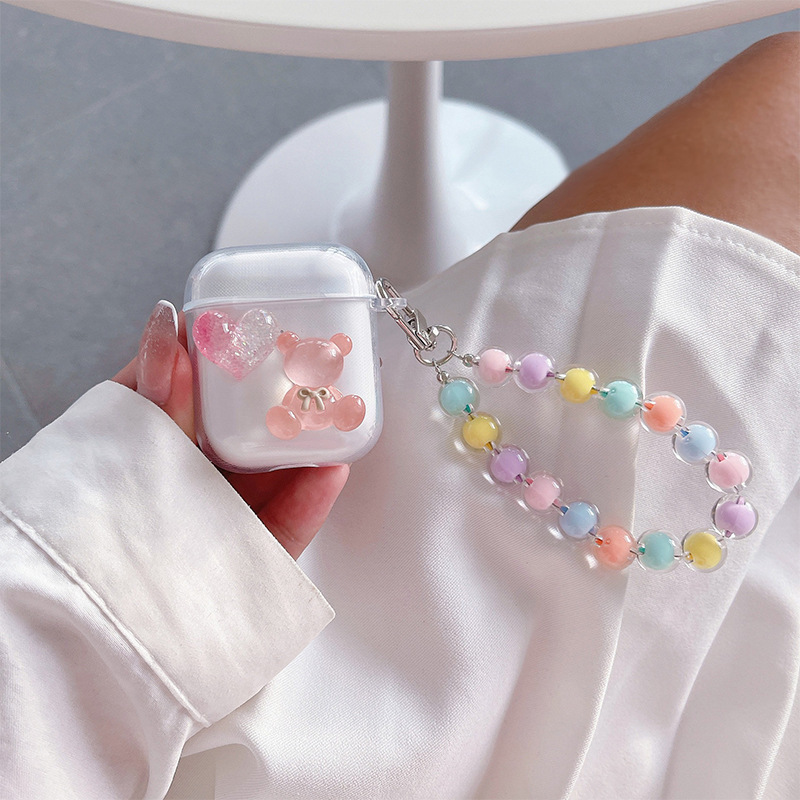 Untitled-1_0006_Headphone Case-Jelly Love Bear-with Colorful Bead Chain-Transparent