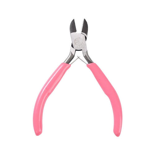 Pink handle mini needle nose pliers handmade diy set 5 inch toothless jewelry pliers small pliers jewelry pliers